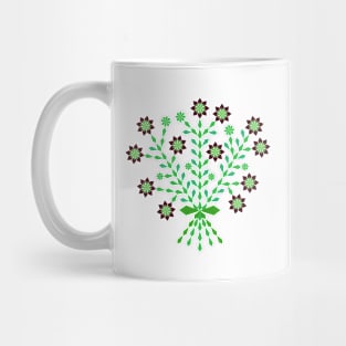 Geometrical green flower bouquet, version one Mug